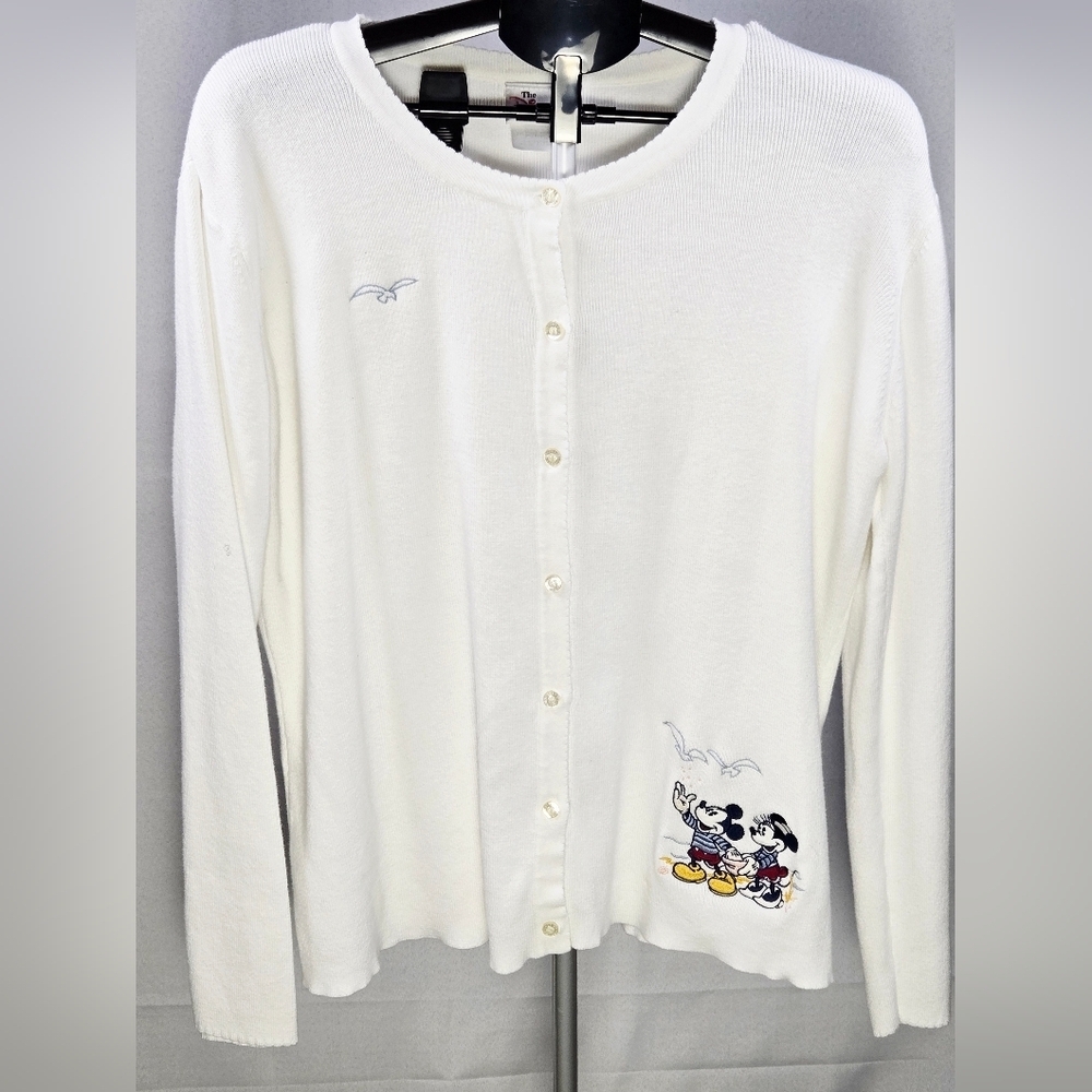 Vintage Disney Store Mickey & Minnie Embroidered Disneycore Cardigan, XXL‎